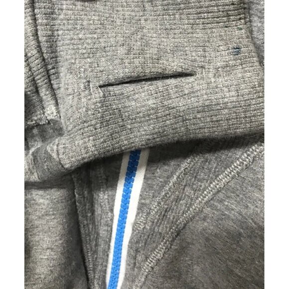 EUC Ivivva Gray Geometric Blue Zip Up Hooded Sweatshirt Girls Size 8 - Picture 3 of 8